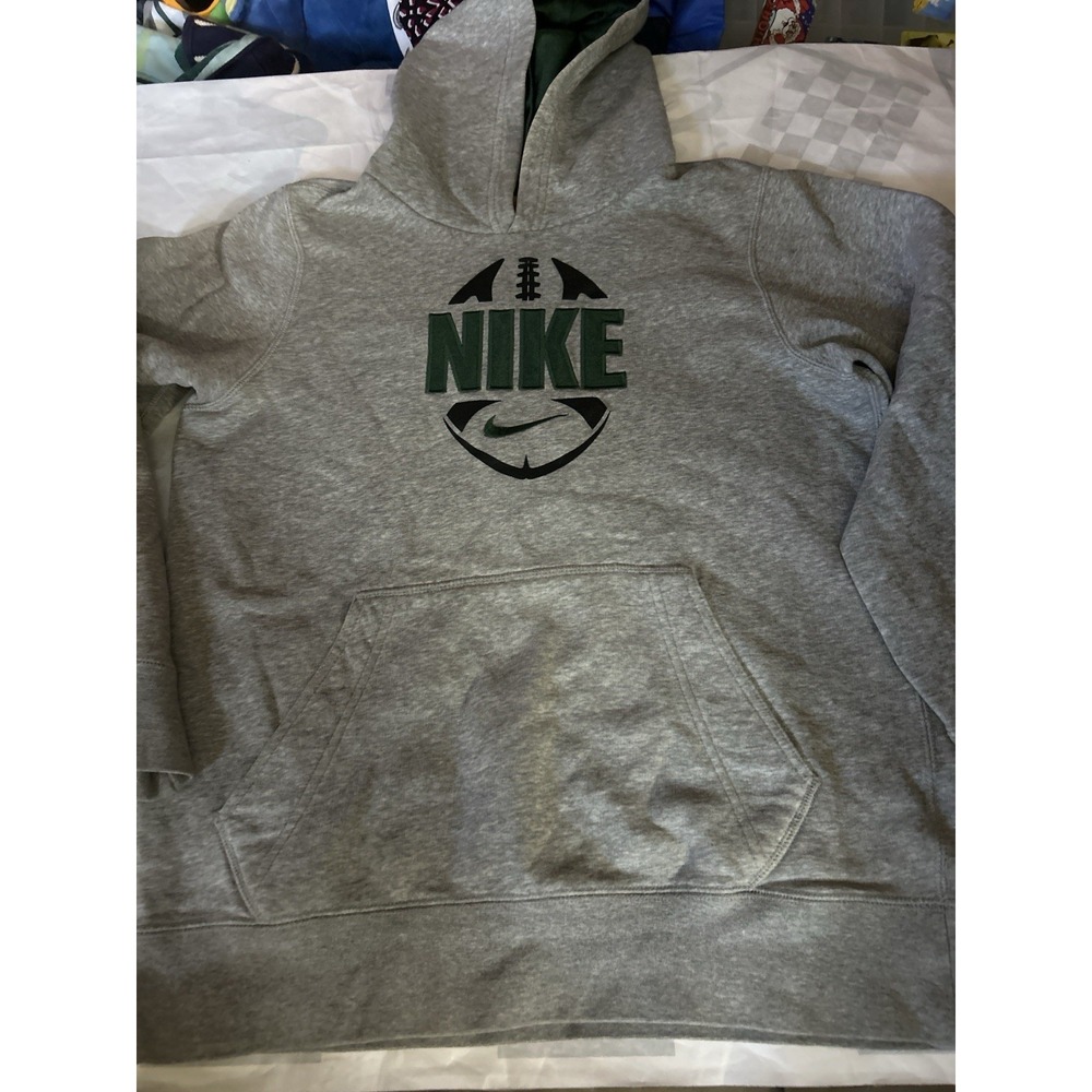 Nike The Athletic Dept Hoodie Boys 14/16 Gray Football Logo Pullover